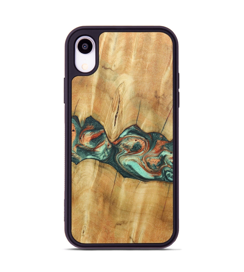 iPhone Xr Wood+Resin Phone Case - Jaqueline (Green, 686731)