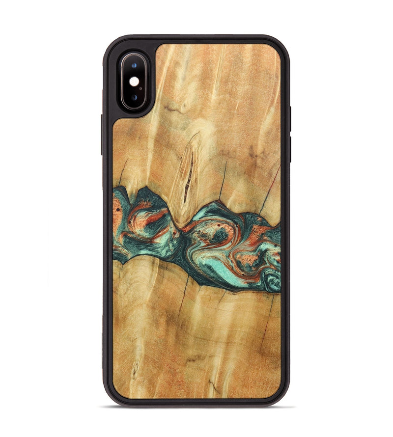 iPhone Xs Max Wood+Resin Phone Case - Jaqueline (Green, 686731)