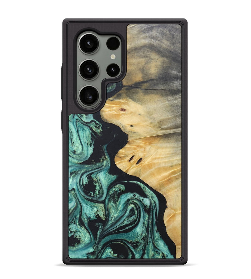 Galaxy S24 Ultra Wood+Resin Phone Case - Tina (Green, 686733)