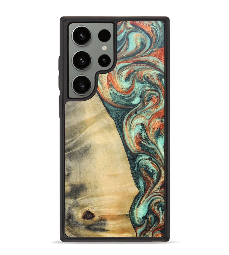 Galaxy S23 Ultra Wood+Resin Phone Case - Nadine (Green, 686739)