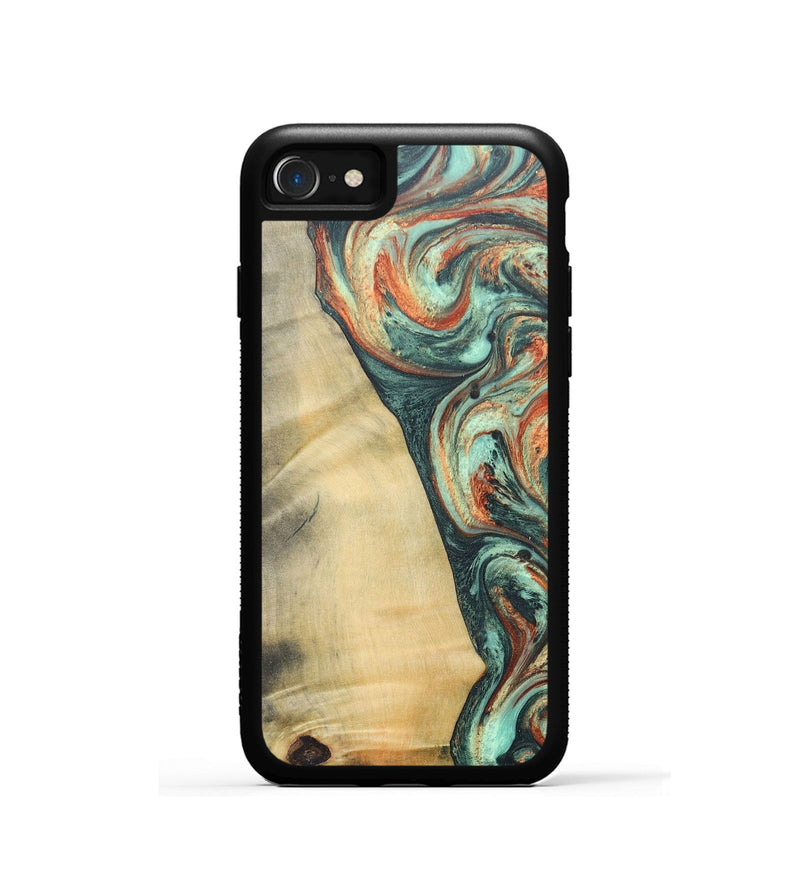 iPhone SE Wood+Resin Phone Case - Nadine (Green, 686739)