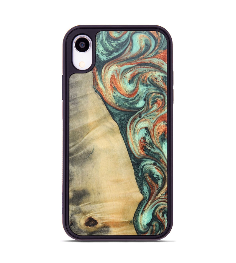 iPhone Xr Wood+Resin Phone Case - Nadine (Green, 686739)
