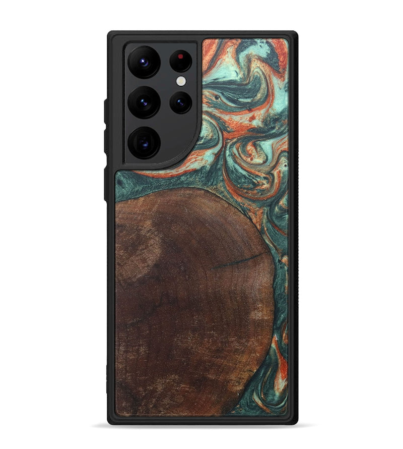 Galaxy S22 Ultra Wood+Resin Phone Case - Tyrone (Green, 686744)