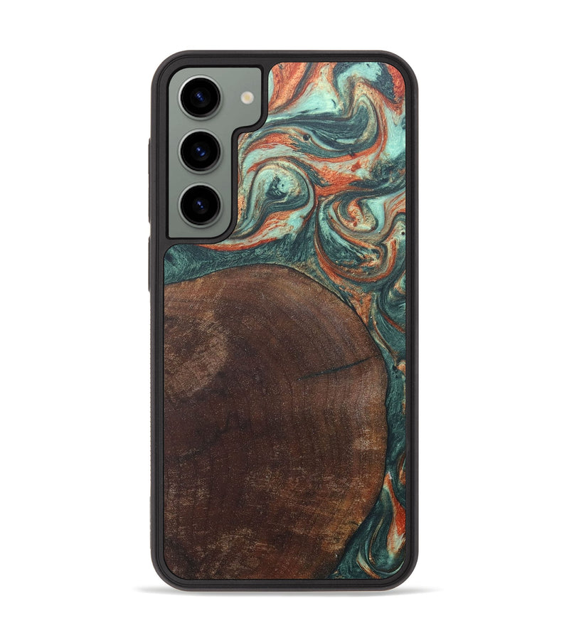 Galaxy S23 Plus Wood+Resin Phone Case - Tyrone (Green, 686744)