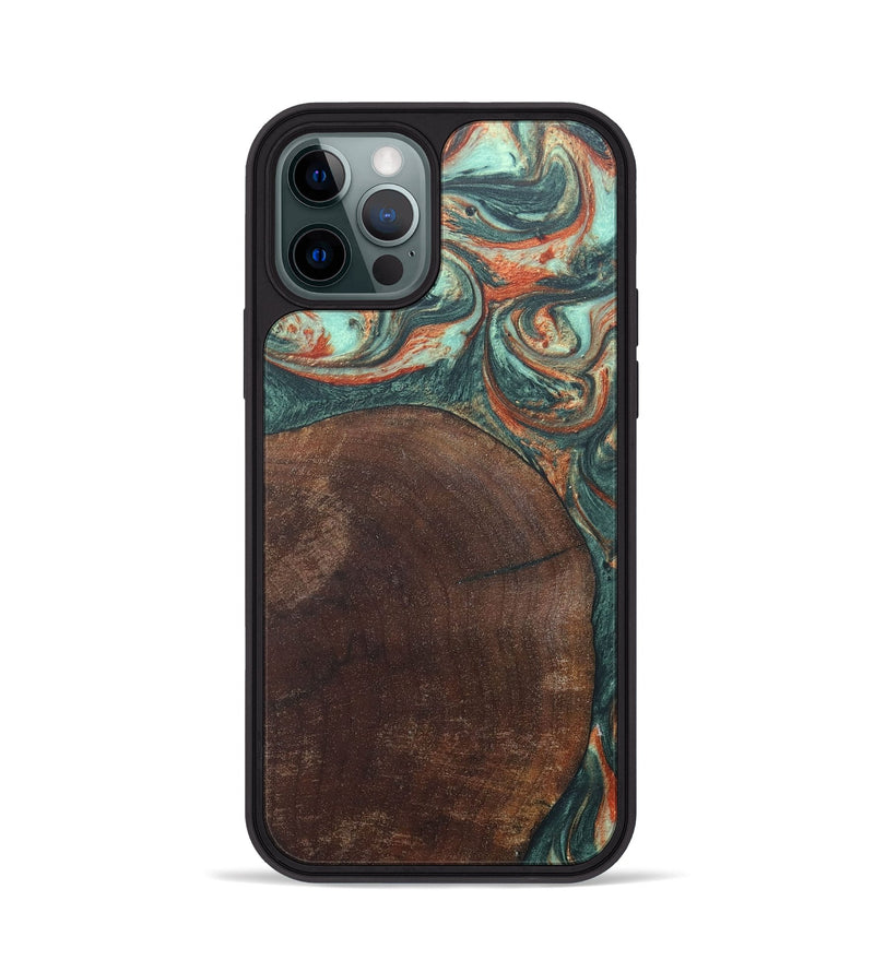 iPhone 12 Pro Wood+Resin Phone Case - Tyrone (Green, 686744)