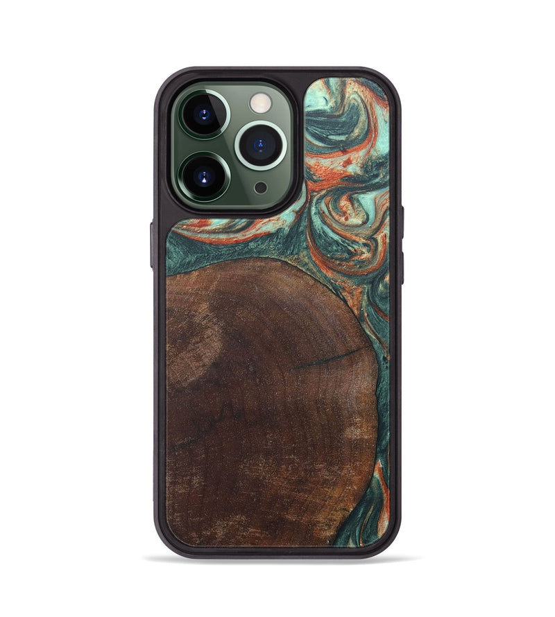 iPhone 13 Pro Wood+Resin Phone Case - Tyrone (Green, 686744)