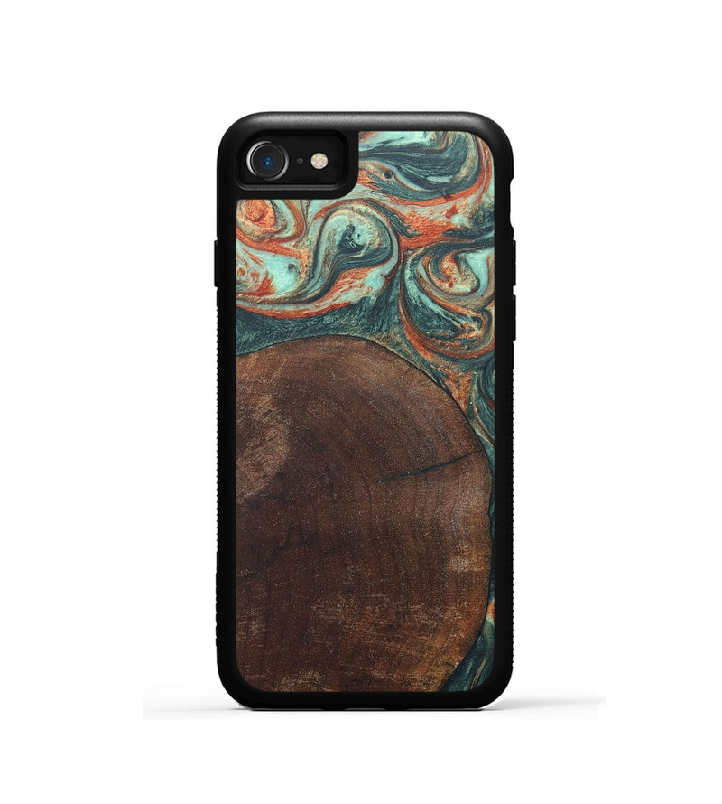 iPhone SE Wood+Resin Phone Case - Tyrone (Green, 686744)