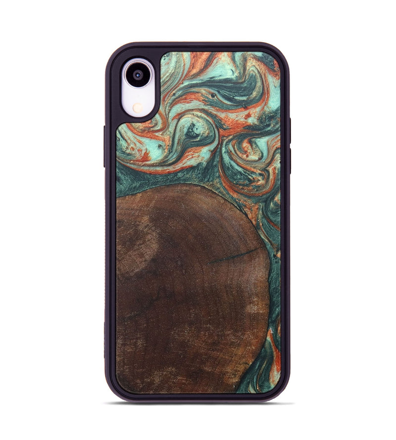 iPhone Xr Wood+Resin Phone Case - Tyrone (Green, 686744)