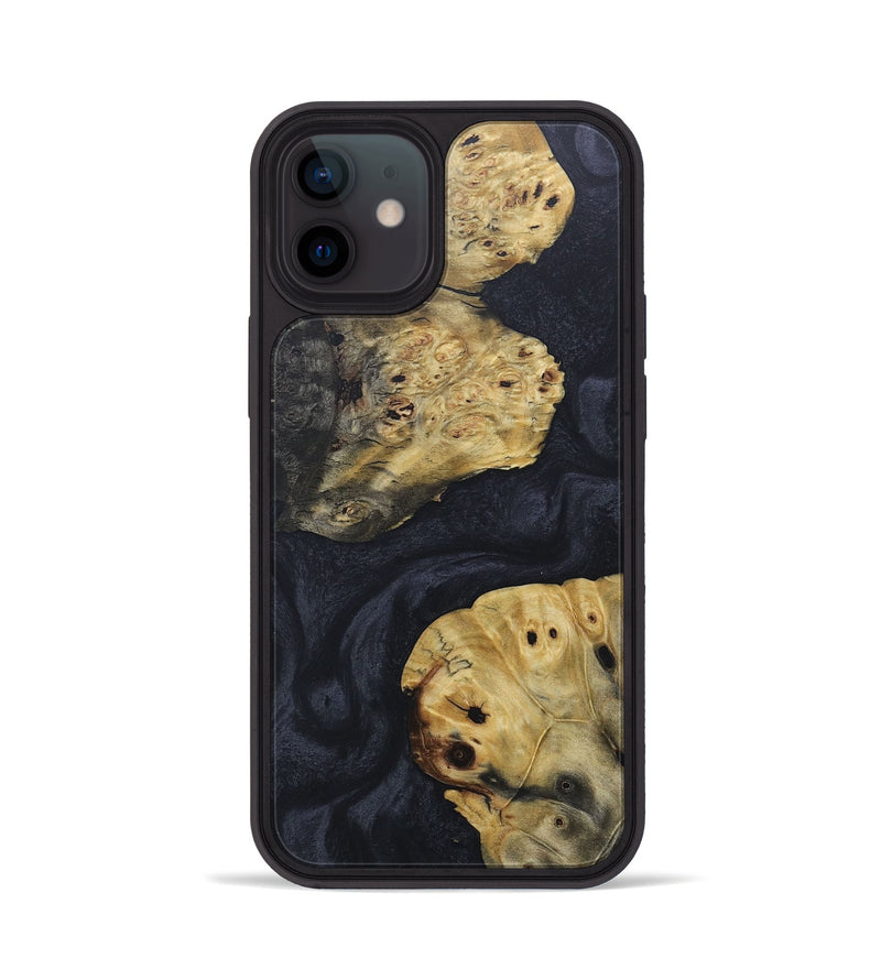 iPhone 12 Wood+Resin Phone Case - Amie (Pure Black, 686780)