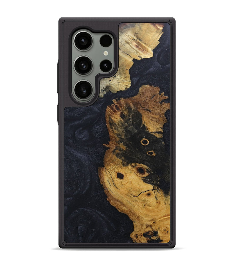 Galaxy S24 Ultra Wood+Resin Phone Case - Tami (Pure Black, 686781)