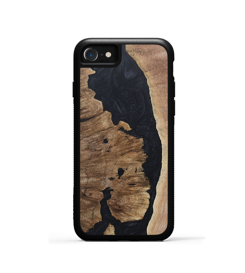 iPhone SE Wood+Resin Phone Case - Trevon (Pure Black, 686784)
