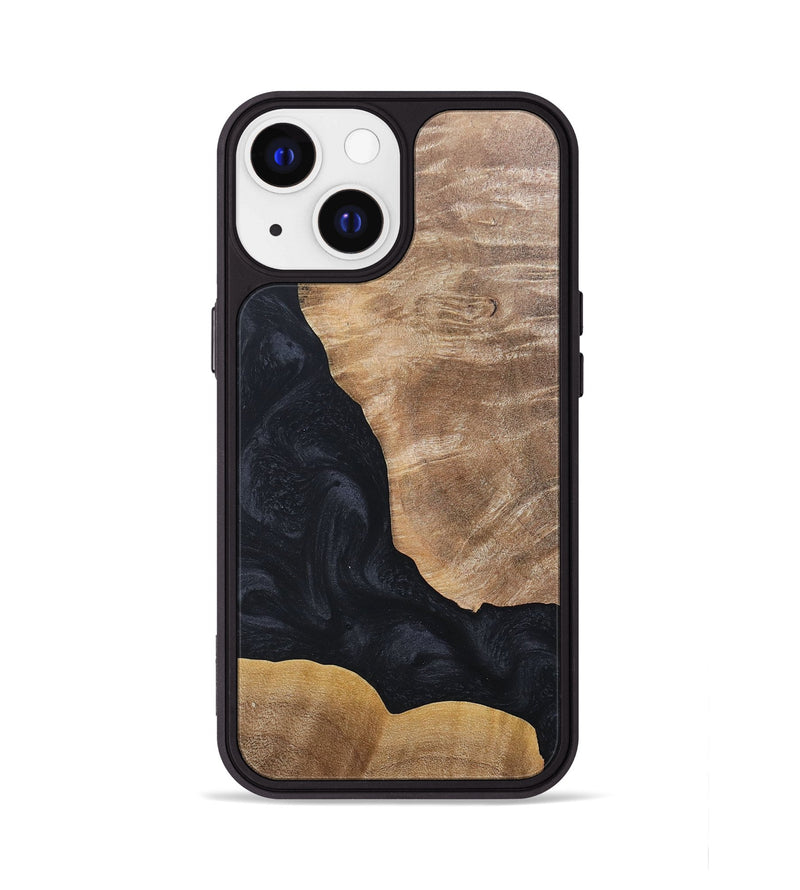 iPhone 13 Wood+Resin Phone Case - Skyler (Pure Black, 686789)