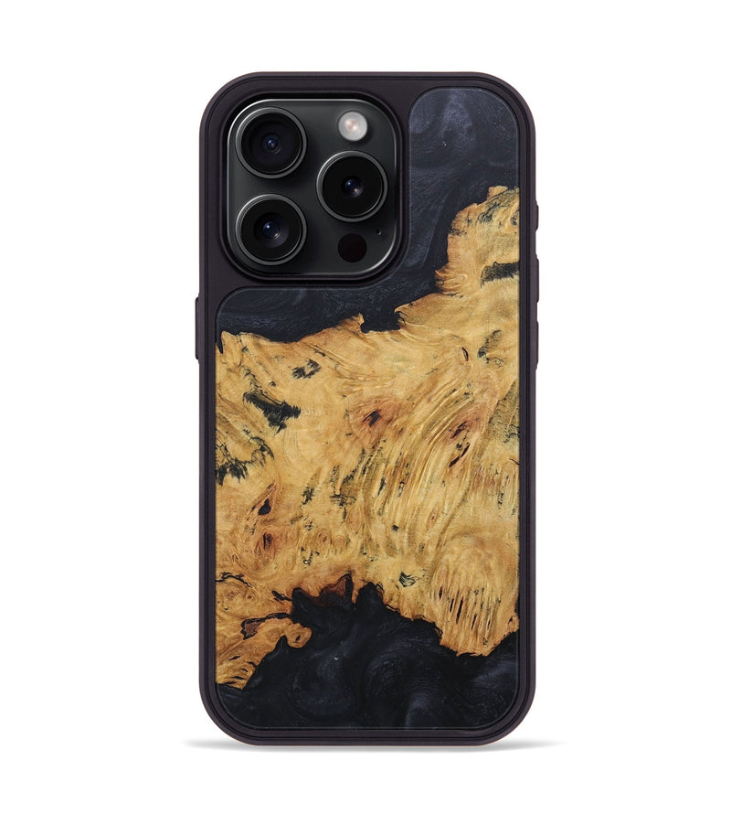 iPhone 15 Pro Wood+Resin Phone Case - Diego (Pure Black, 686791)