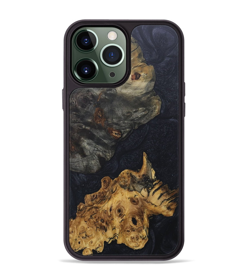 iPhone 13 Pro Max Wood+Resin Phone Case - Walker (Pure Black, 686792)