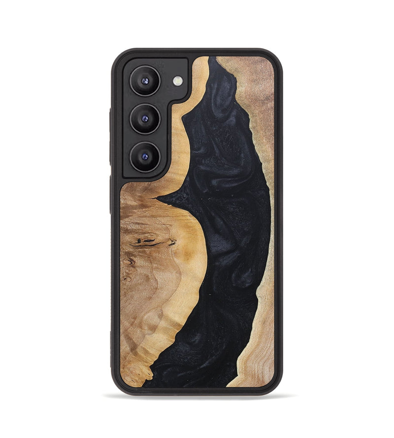 Galaxy S23 Wood+Resin Phone Case - Traci (Pure Black, 686793)