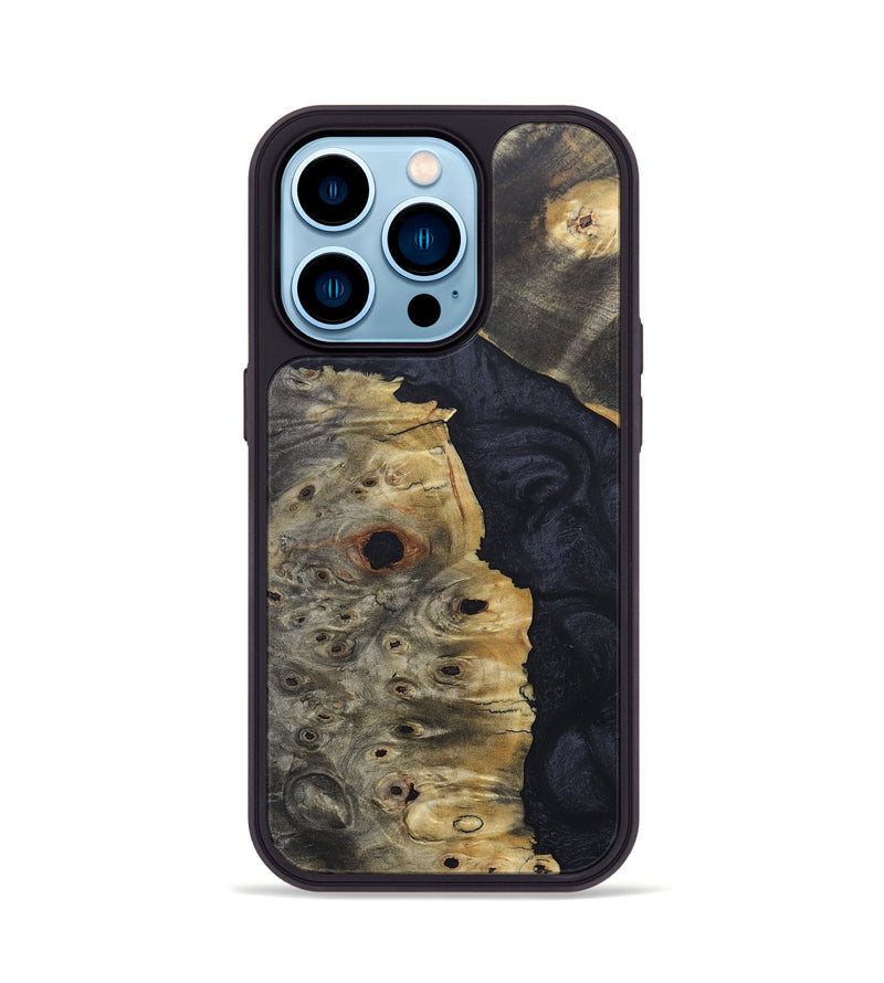 iPhone 14 Pro Wood+Resin Phone Case - Kizzy (Pure Black, 686795)