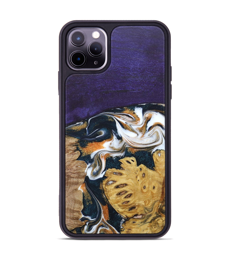 iPhone 11 Pro Max Wood+Resin Phone Case - Cora (Mosaic, 686888)