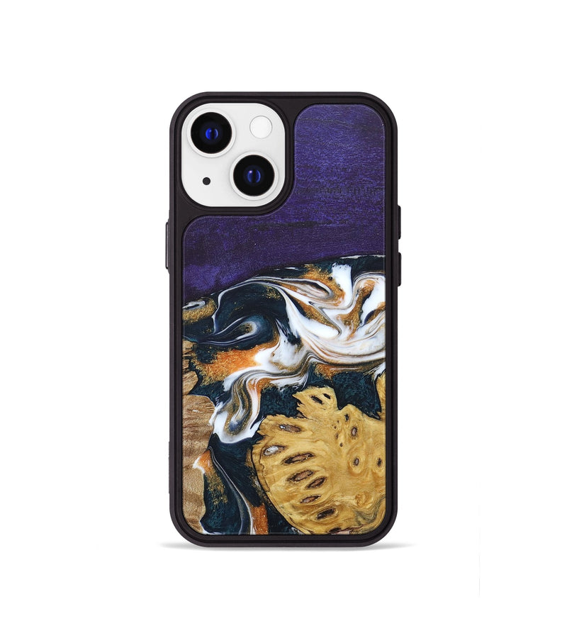 iPhone 13 mini Wood+Resin Phone Case - Cora (Mosaic, 686888)