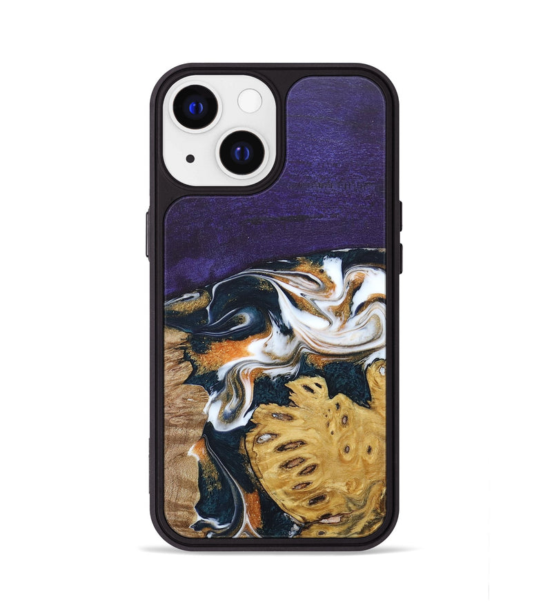 iPhone 13 Wood+Resin Phone Case - Cora (Mosaic, 686888)