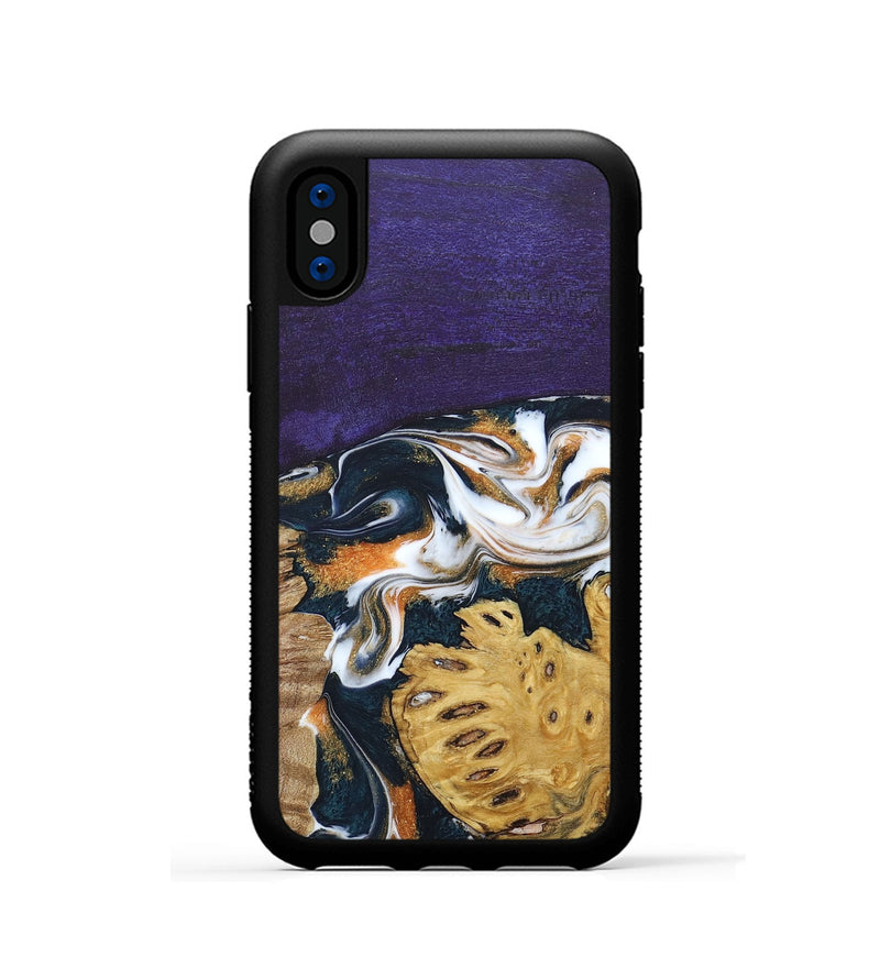 iPhone Xs Wood+Resin Phone Case - Cora (Mosaic, 686888)