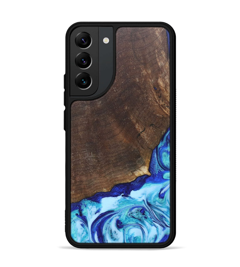 Galaxy S22 Plus Wood+Resin Phone Case - Haylee (Blue, 686967)