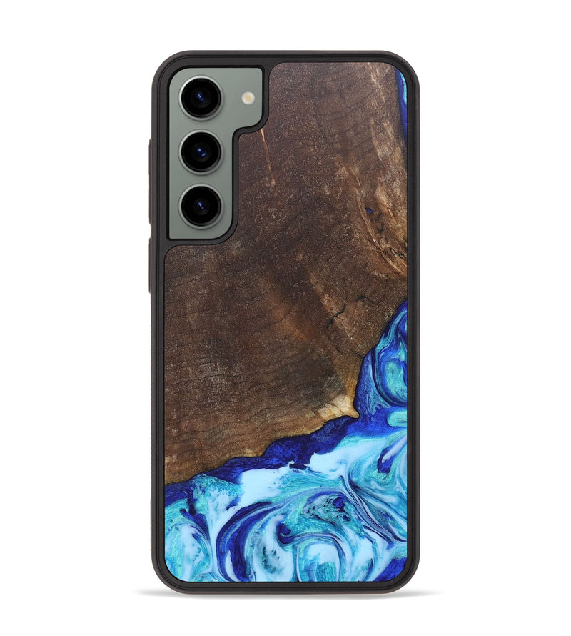 Galaxy S23 Plus Wood+Resin Phone Case - Haylee (Blue, 686967)