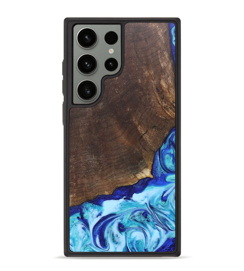 Galaxy S23 Ultra Wood+Resin Phone Case - Haylee (Blue, 686967)