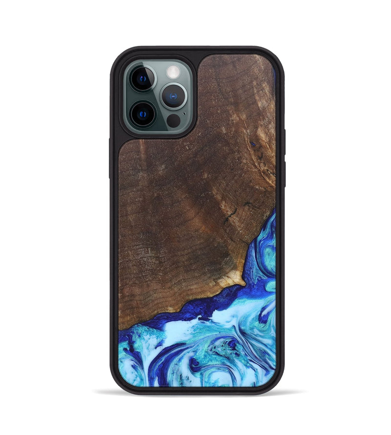 iPhone 12 Pro Wood+Resin Phone Case - Haylee (Blue, 686967)