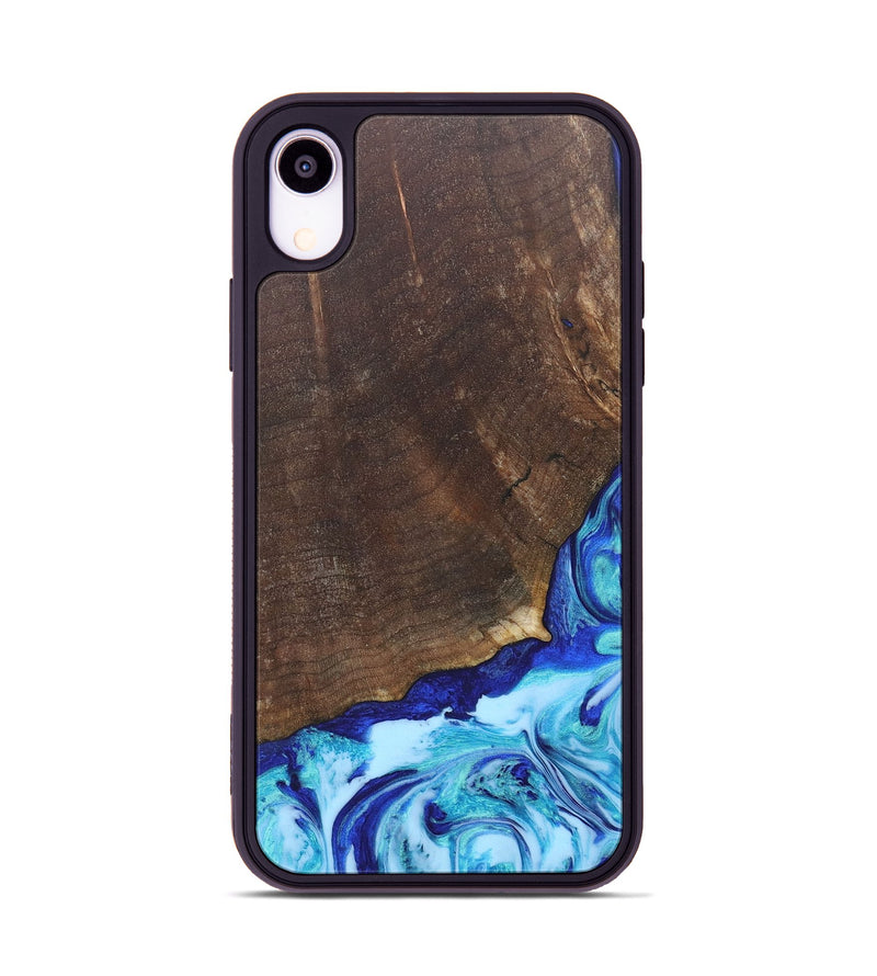 iPhone Xr Wood+Resin Phone Case - Haylee (Blue, 686967)