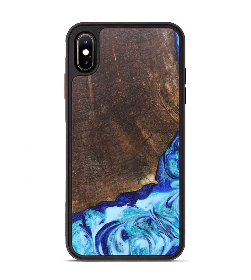 iPhone Xs Max Wood+Resin Phone Case - Haylee (Blue, 686967)