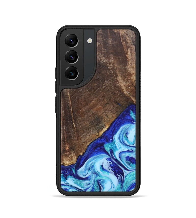 Galaxy S22 Wood+Resin Phone Case - Keaton (Blue, 686971)
