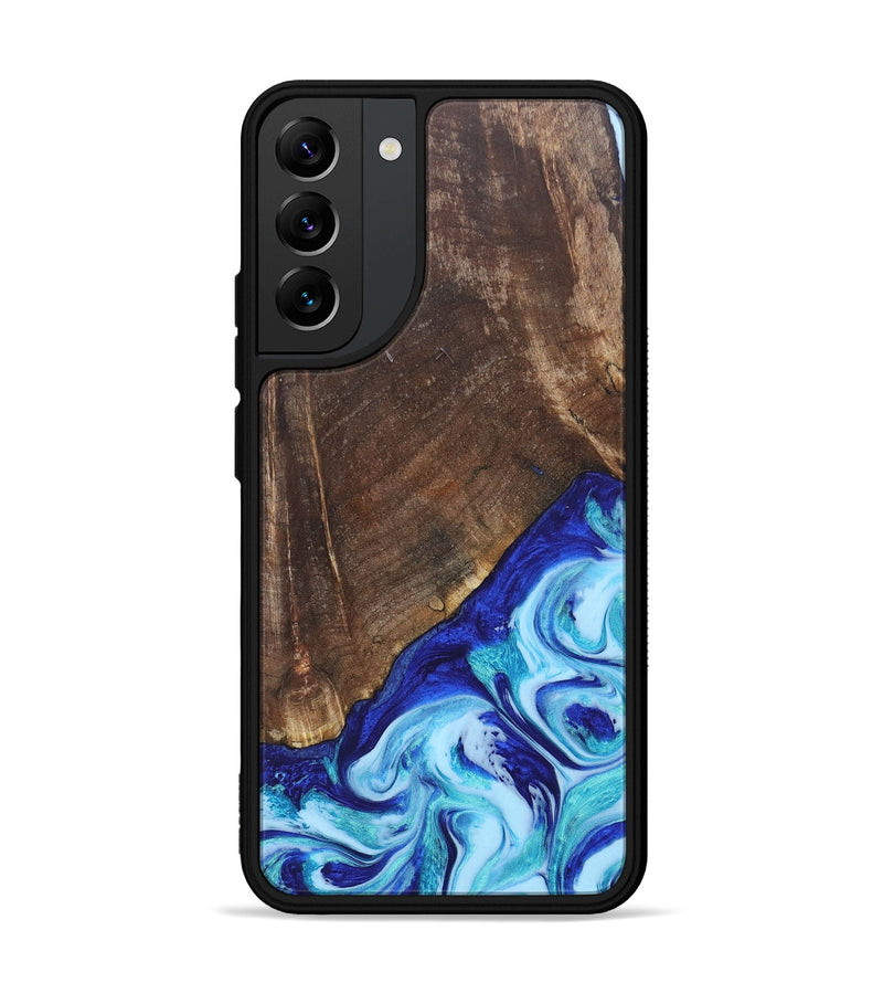 Galaxy S22 Plus Wood+Resin Phone Case - Keaton (Blue, 686971)