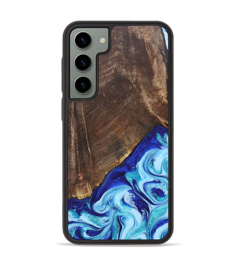 Galaxy S23 Plus Wood+Resin Phone Case - Keaton (Blue, 686971)