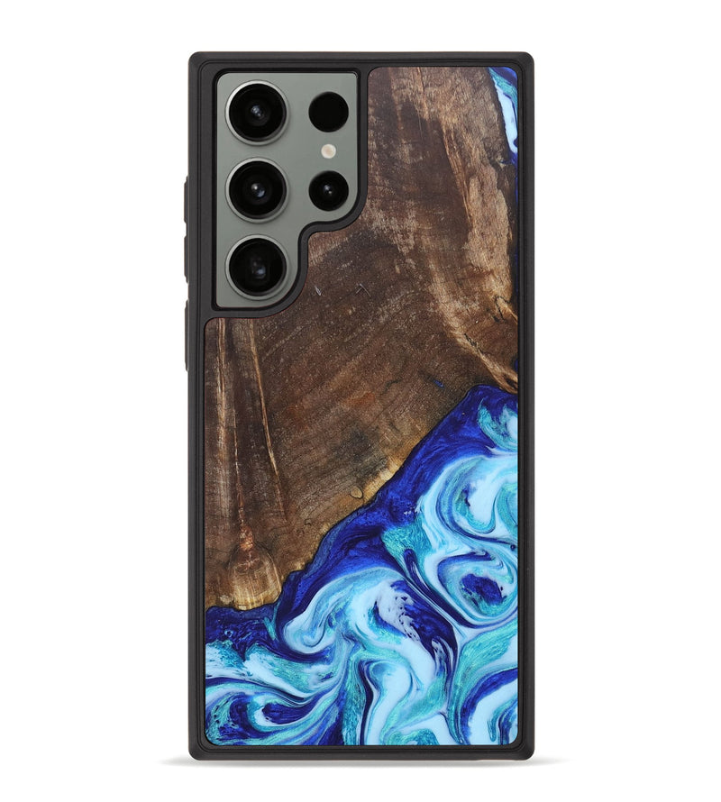 Galaxy S23 Ultra Wood+Resin Phone Case - Keaton (Blue, 686971)