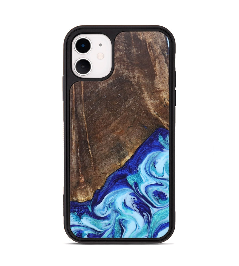 iPhone 11 Wood+Resin Phone Case - Keaton (Blue, 686971)