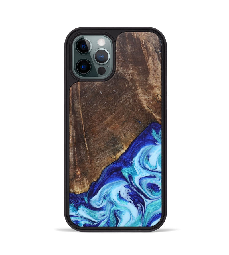iPhone 12 Pro Wood+Resin Phone Case - Keaton (Blue, 686971)