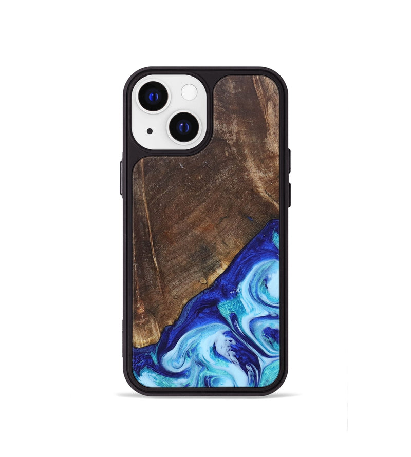 iPhone 13 mini Wood+Resin Phone Case - Keaton (Blue, 686971)