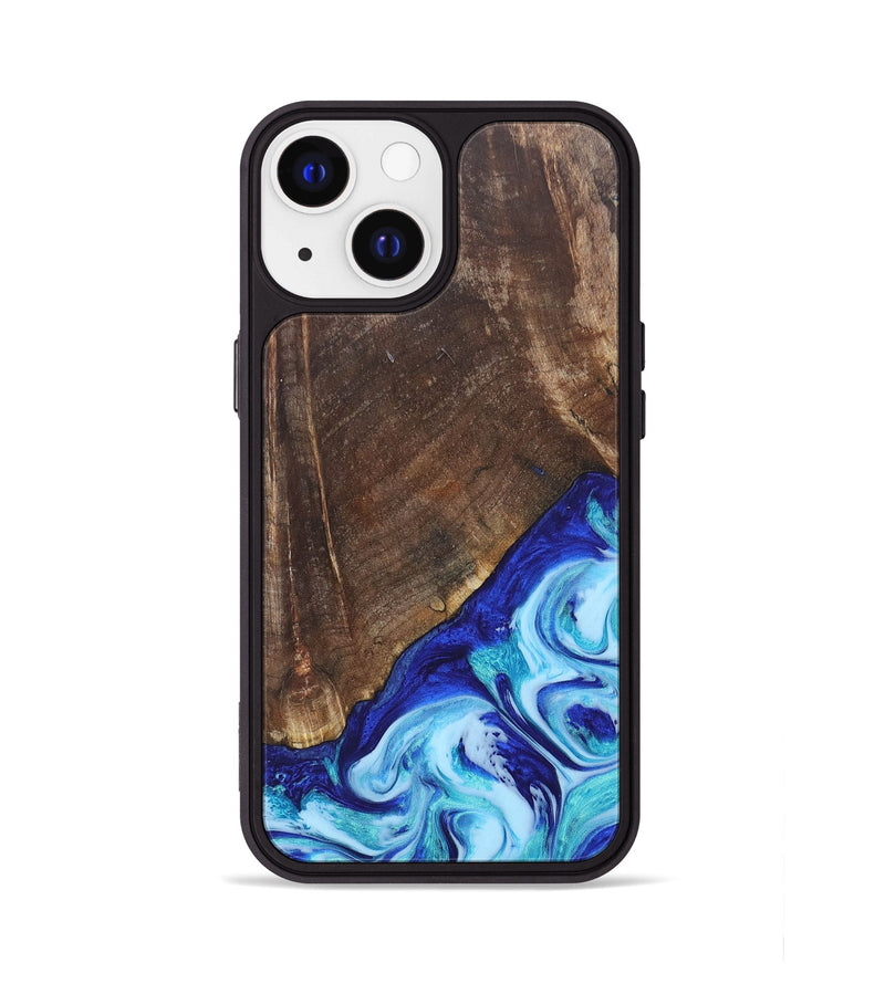 iPhone 13 Wood+Resin Phone Case - Keaton (Blue, 686971)
