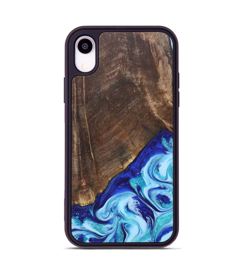 iPhone Xr Wood+Resin Phone Case - Keaton (Blue, 686971)