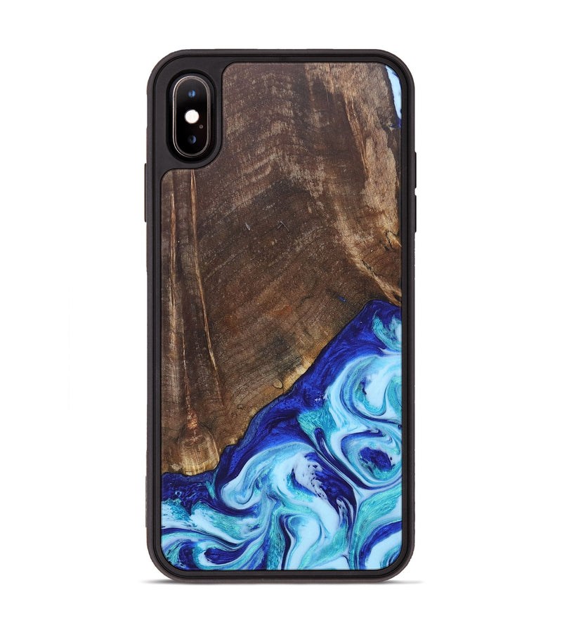 iPhone Xs Max Wood+Resin Phone Case - Keaton (Blue, 686971)