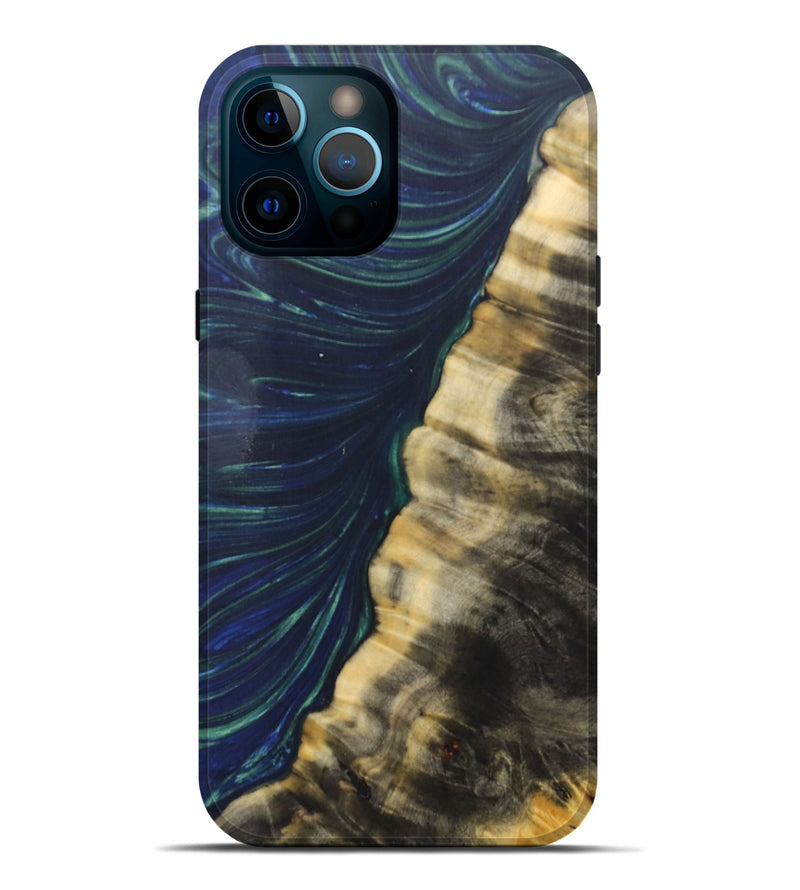 iPhone 12 Pro Max Wood+Resin Live Edge Phone Case - Sydney (Green, 686997)