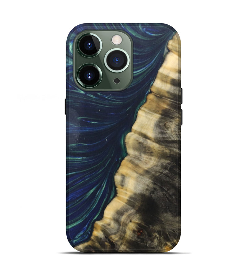 iPhone 13 Pro Wood+Resin Live Edge Phone Case - Sydney (Green, 686997)