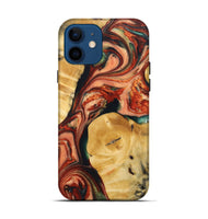 iPhone 12 Wood+Resin Live Edge Phone Case - Chase (Red, 687017)