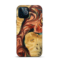 iPhone 12 Pro Wood+Resin Live Edge Phone Case - Chase (Red, 687017)