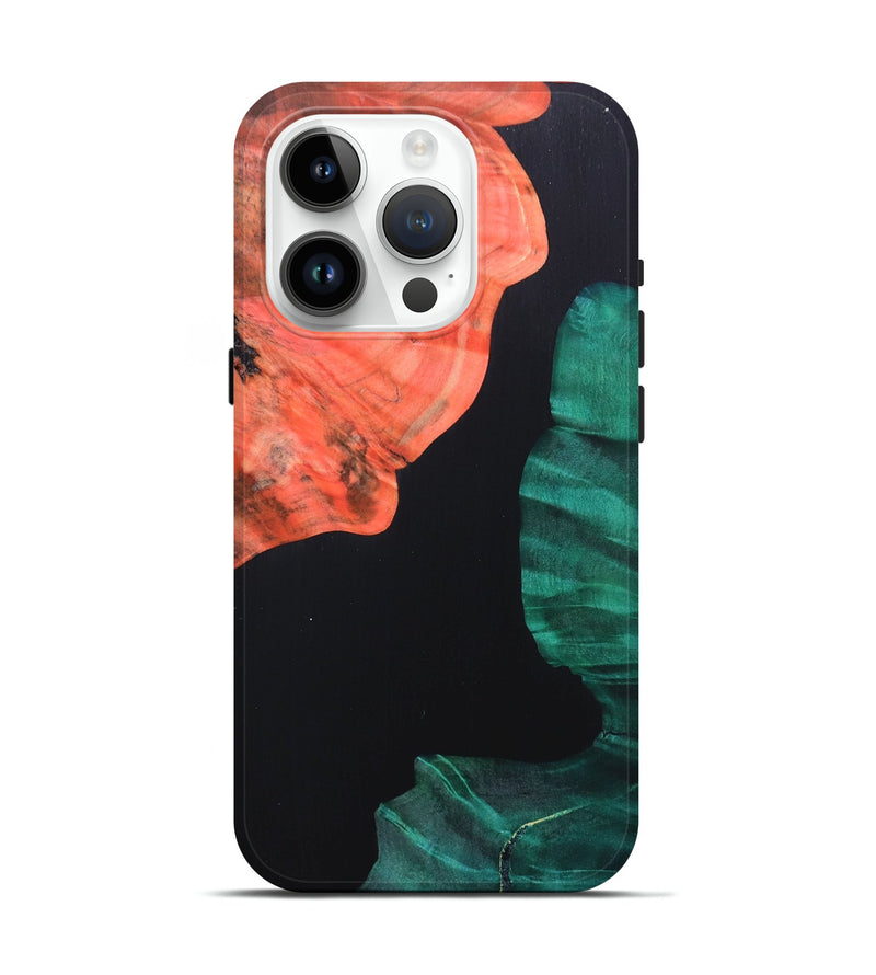 iPhone 15 Pro Wood+Resin Live Edge Phone Case - Marquita (Pure Black, 687034)