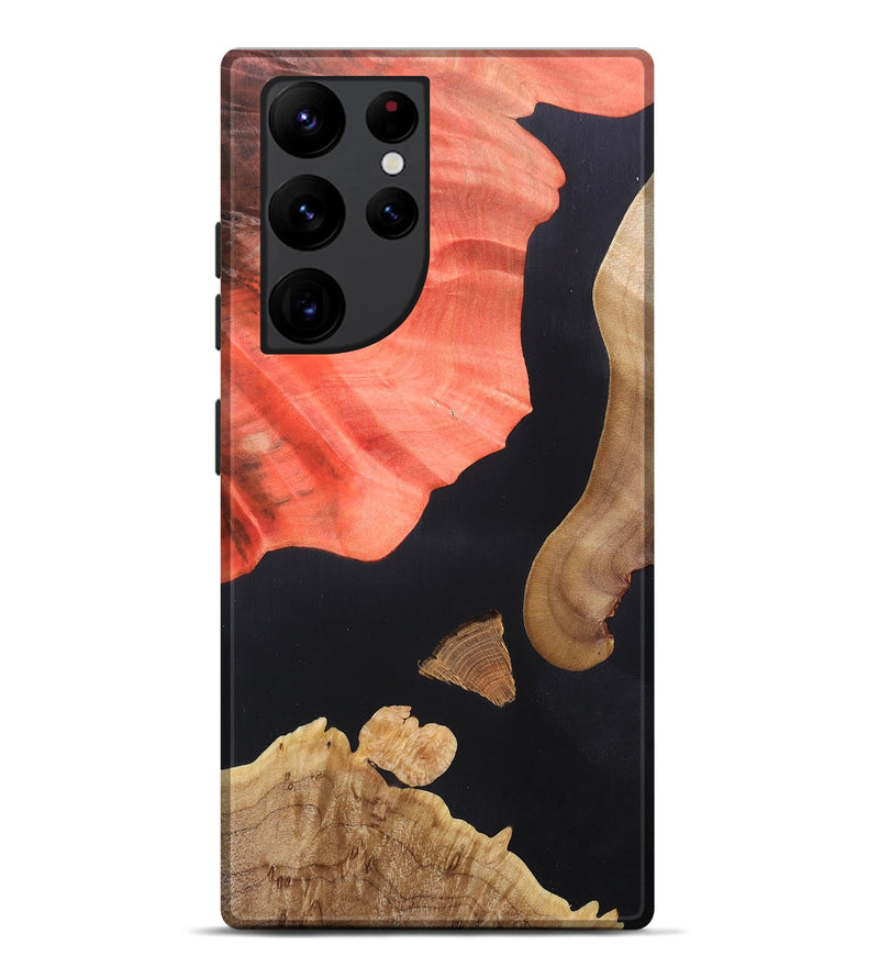 Galaxy S22 Ultra Wood+Resin Live Edge Phone Case - Jax (Pure Black, 687035)
