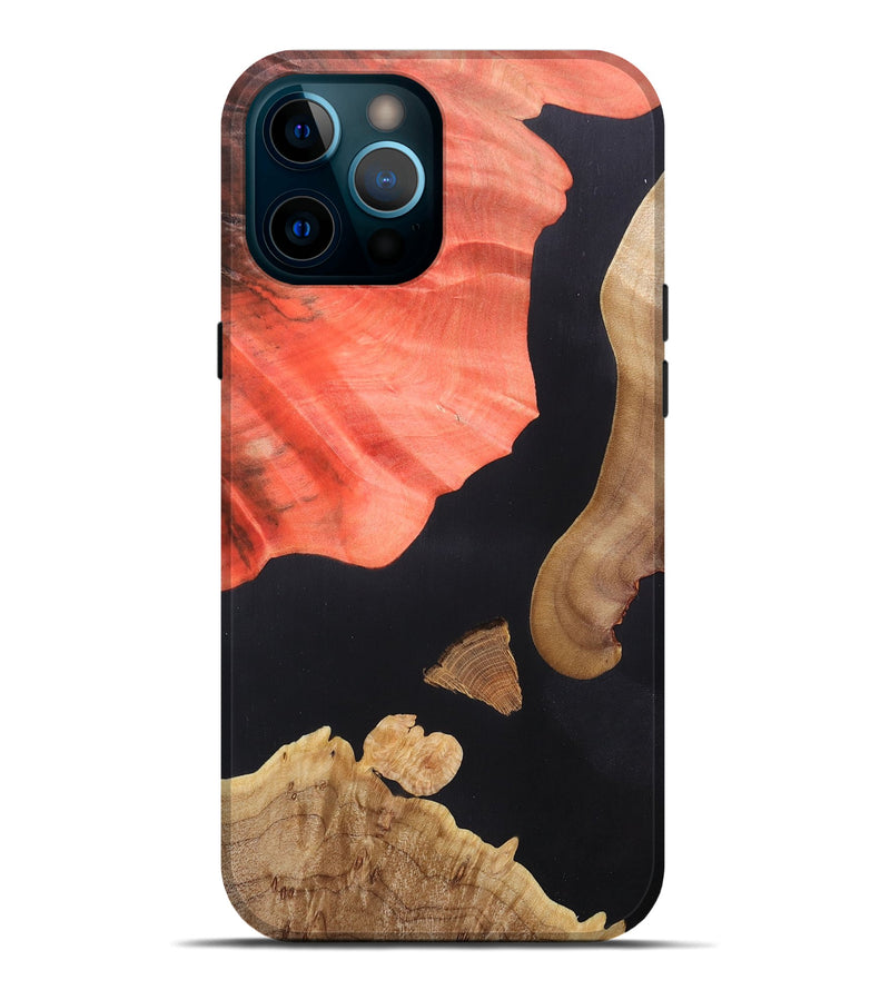 iPhone 12 Pro Max Wood+Resin Live Edge Phone Case - Jax (Pure Black, 687035)