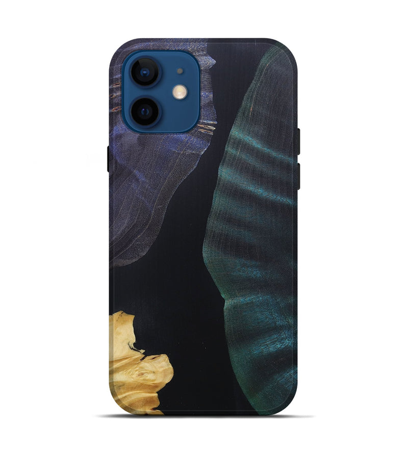 iPhone 12 Wood+Resin Live Edge Phone Case - Daxton (Pure Black, 687036)