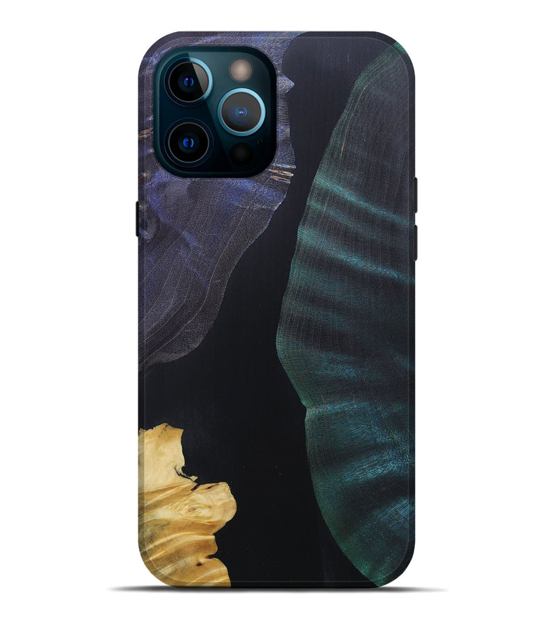 iPhone 12 Pro Max Wood+Resin Live Edge Phone Case - Daxton (Pure Black, 687036)