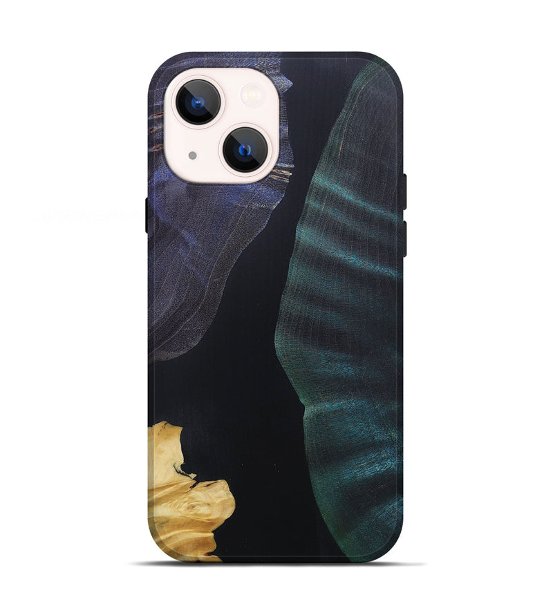 iPhone 13 Wood+Resin Live Edge Phone Case - Daxton (Pure Black, 687036)